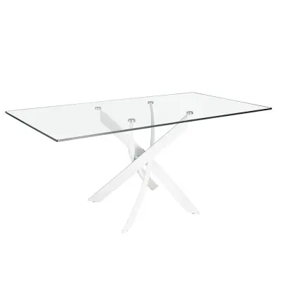 Pravokotna steklena jedilna miza