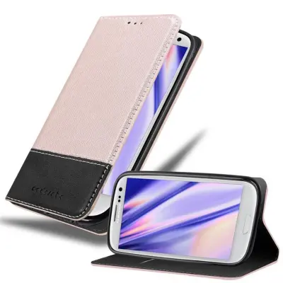 Cadorabo Case, združljiv s Samsungom v rose Gold Black - zaščitni pokrov z magnetnim zapiranjem, stoječo funkcijo in režo za kartico