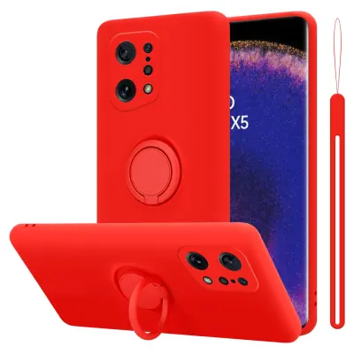 Primer Cadorabo, združljiv z OPPO v tekoči rdeči barvi - zaščitni pokrov iz fleksibilnega silikona TPU z obročem