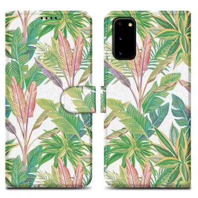 CADORABO Ohišje, združljiv s Samsungom - Design Green Rainforest št. 8 - Zaščitni pokrov z magnetnim zapiranjem, funkcijo stojala in režo za kartico