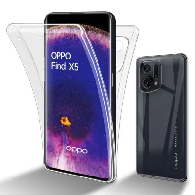 CADORABO združljiv z OPPO v prozorni 360° zaščitni pokrov celotnega telesa - zaščita spredaj in hrbta, vsestranska zaščita z zaščitnim zaslonom