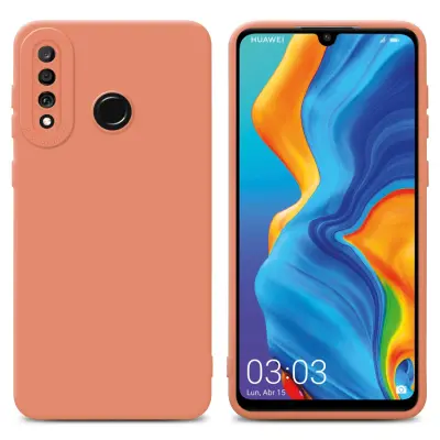 CADORABO Ohišje, združljiv s Huawei v tekočini svetlo oranžni - zaščitni pokrov iz fleksibilnega silikona TPU