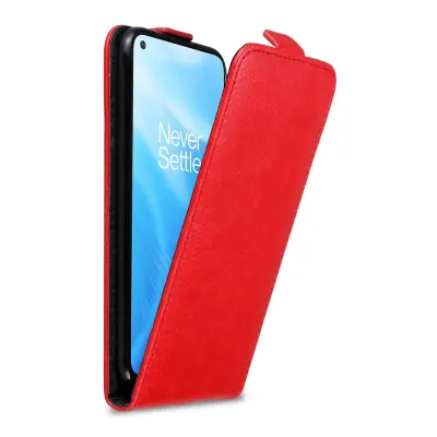 Cadorabo Case, združljiv z OnePlus v Apple Red - Zaščitni pokrov v zasnovi Flip z magnetnim zapiranjem