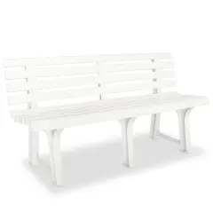 vidaXL Vrtna klop 145,5 cm plastika bele barve