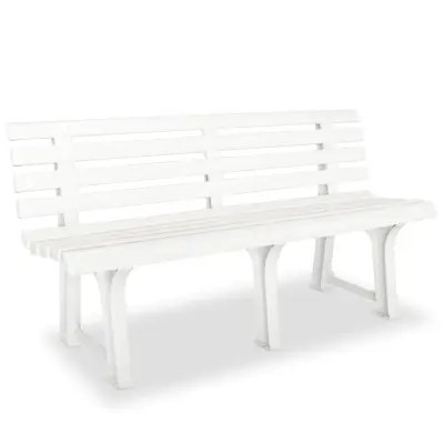 vidaXL Vrtna klop 145,5 cm plastika bele barve