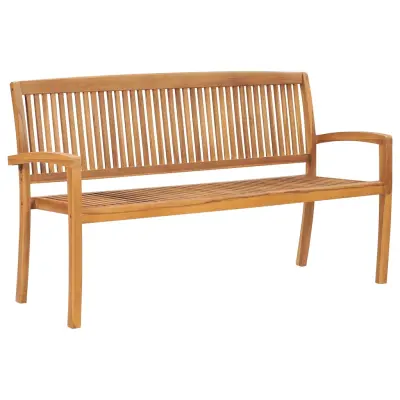 vidaXL Zložljiva vrtna klop za tri osebe 159 cm trdna tikovina