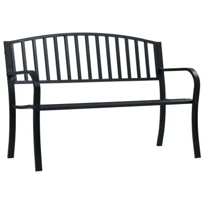 vidaXL Vrtna klop 125 cm črno jeklo