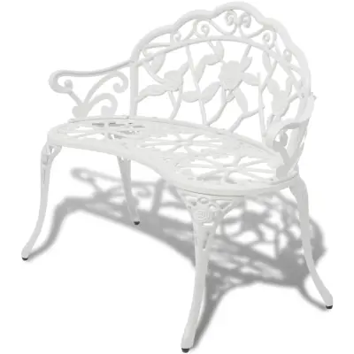 vidaXL Vrtna klop 100 cm liti aluminij bele barve