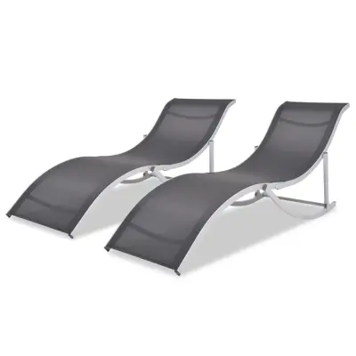 vidaXL Zložljivi ležalniki 2 kosa aluminij in tekstil