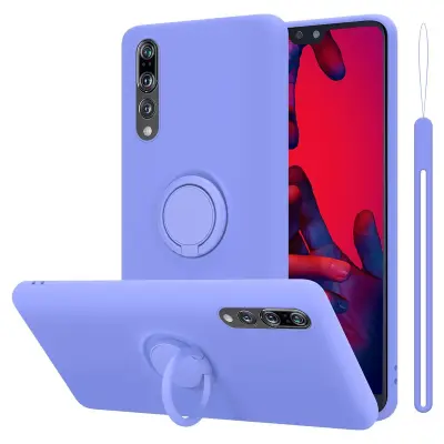 CADORABO Ohišje, združljiv s Huawei v tekoči lahki vijolični barvi - zaščitni pokrov iz fleksibilnega silikona TPU z obročem