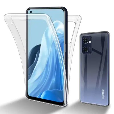 CADORABO združljiv z OPPO v prozorni 360° zaščitni pokrov celotnega telesa - zaščita spredaj in hrbta, vsestranska zaščita z zaščitnim zaslonom
