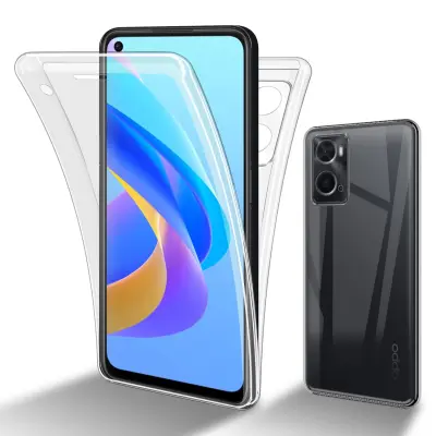 CADORABO združljiv z OPPO v prozorni 360° zaščitni pokrov celotnega telesa - zaščita spredaj in hrbta, vsestranska zaščita z zaščitnim zaslonom