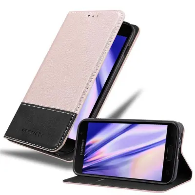 Cadorabo Case, združljiv s Samsungom v rose Gold Black - zaščitni pokrov z magnetnim zapiranjem, stoječo funkcijo in režo za kartico