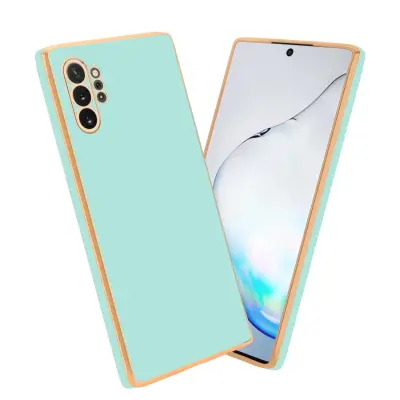 CADORABO Ohišje, združljiv s Samsungom v sijajni metini zeleni barvi - Zlato - zaščitni pokrov iz fleksibilnega silikona TPU in z zaščito pred kamero