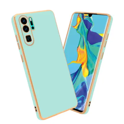 CADORABO Ohišje, združljiv s Huawei v sijajni metini zeleni barvi - Zlato - zaščitni pokrov iz fleksibilnega silikona TPU in z zaščito pred kamero