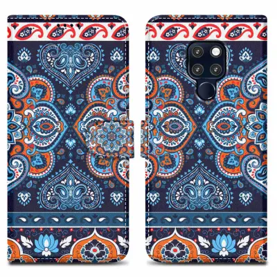 CADORABO primera, združljiv s Huawei - Design Blue Mandala št. 1 - Zaščitni pokrov z magnetnim zapiranjem, funkcijo stojala in režo za kartico