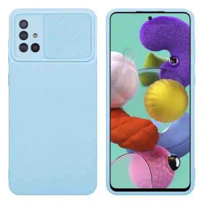 CADORABO Ohišje, združljiv s Samsungom v Bonbon Light Blue - Zaščitni pokrov iz fleksibilnega silikona TPU in z zaščito pred kamero