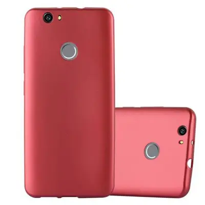 Cadorabo Case, združljiv s Huawei v kovinsko rdeči - zaščitni pokrov iz fleksibilnega silikona TPU