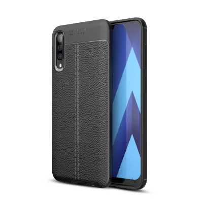 Cadorabo Case, združljiv s Samsungom v Deep Black - zaščitni pokrov iz silikona TPU z plemenito imitacijsko usnjeno uporabo