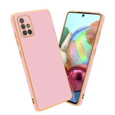 CADORABO Ohišje, združljiv s Samsungom v sijajnem roza - zlati - zaščitni pokrov iz fleksibilnega silikona TPU in z zaščito pred kamero