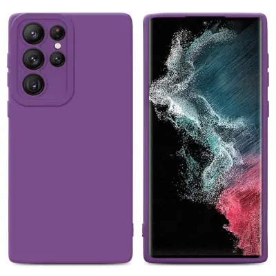Cadorabo Case, združljiv s Samsungom v tekočini Matte Purple - zaščitni pokrov iz fleksibilnega silikona TPU