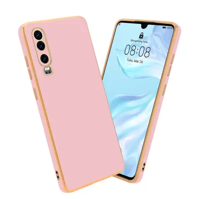 CADORABO Ohišje, združljiv s Huawei v sijajnem roza - zlato - zaščitni pokrov iz fleksibilnega silikona TPU in z zaščito pred kamero
