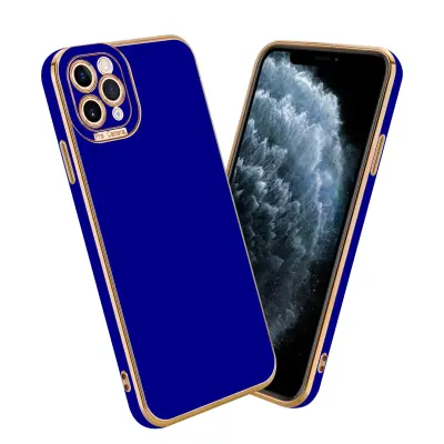 CADORABO Ohišje, združljiv z Apple v sijajnem modrem - Rose Gold - Zaščitni pokrov iz fleksibilnega silikona TPU in z zaščito pred kamero