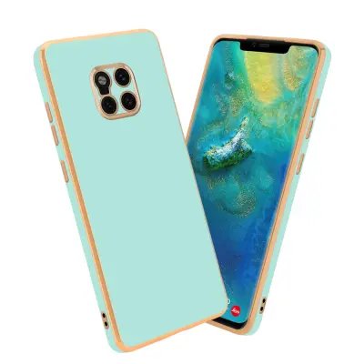 CADORABO Ohišje, združljiv s Huawei v sijajni metini zeleni barvi - Zlato - zaščitni pokrov iz fleksibilnega silikona TPU in z zaščito pred kamero