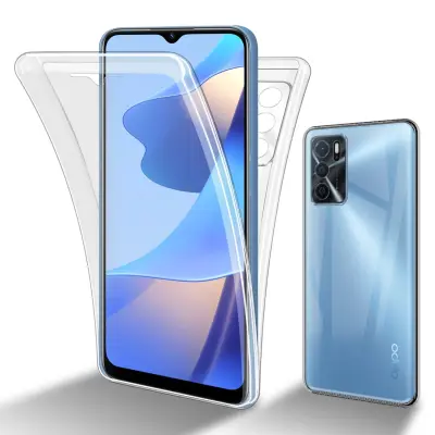 CADORABO združljiv z OPPO v prozorni 360° zaščitni pokrov celotnega telesa - zaščita spredaj in hrbta, vsestranska zaščita z zaščitnim zaslonom