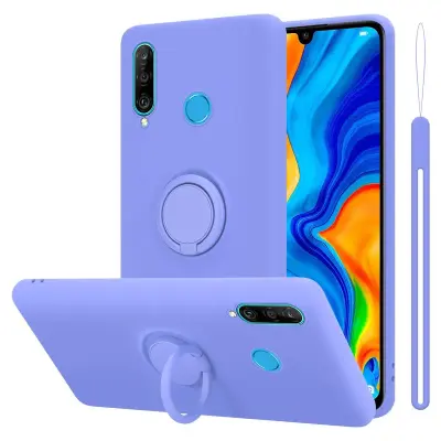 CADORABO Ohišje, združljiv s Huawei v tekoči lahki vijolični barvi - zaščitni pokrov iz fleksibilnega silikona TPU z obročem