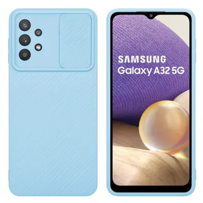 CADORABO Ohišje, združljiv s Samsungom v Bonbon Light Blue - Zaščitni pokrov iz fleksibilnega silikona TPU in z zaščito pred kamero