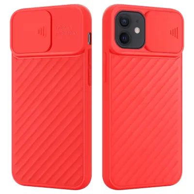 CADORABO Ohišje, združljiv z Apple v Matt Red - Zaščitni pokrov iz fleksibilnega silikona TPU in z zaščito pred kamero