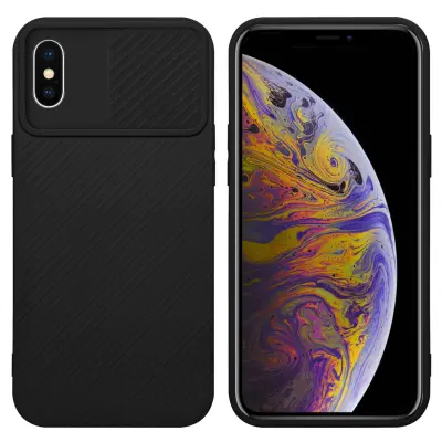 CADORABO Ohišje, združljiv z Apple v Bonbon Black - Zaščitni pokrov iz fleksibilnega silikona TPU in z zaščito pred kamero