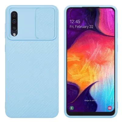 CADORABO Ohišje, združljiv s Samsungom v Bonbon Light Blue - Zaščitni pokrov iz fleksibilnega silikona TPU in z zaščito pred kamero