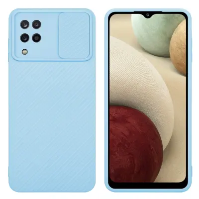 CADORABO Ohišje, združljiv s Samsungom v Bonbon Light Blue - Zaščitni pokrov iz fleksibilnega silikona TPU in z zaščito pred kamero