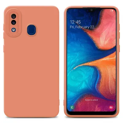 CADORABO Ohišje, združljiv s Samsungom v tekočini svetlo oranžni pokrov - zaščitni pokrov iz fleksibilnega silikona TPU