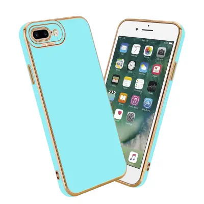 CADORABO Ohišje, združljiv z Apple v sijajni turkizni - Rose Gold - Zaščitni pokrov iz fleksibilnega silikona TPU in z zaščito pred kamero