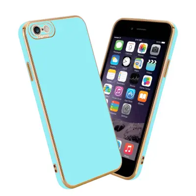 CADORABO Ohišje, združljiv z Apple v sijajni turkizni - Rose Gold - Zaščitni pokrov iz fleksibilnega silikona TPU in z zaščito pred kamero