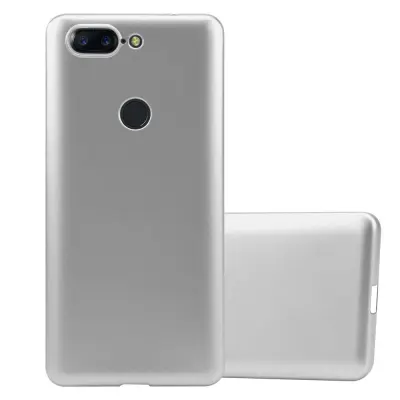 Cadorabo Case, združljiv z OnePlus v kovinskem srebru - zaščitni pokrov, narejen iz fleksibilnega silikona TPU
