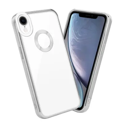 CADORABO Ohišje, združljiv z Apple v prozorni - srebrni - zaščitni pokrov, narejen iz fleksibilnega silikona TPU s kromiranjem