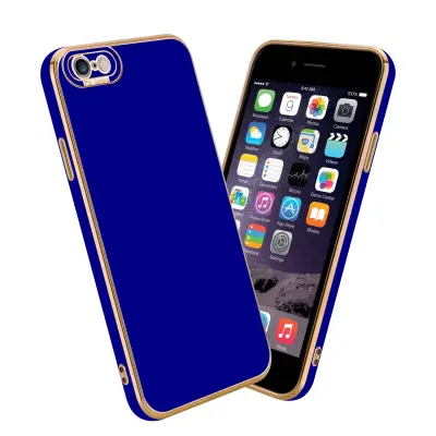 CADORABO Ohišje, združljiv z Apple v sijajnem modrem - Rose Gold - Zaščitni pokrov iz fleksibilnega silikona TPU in z zaščito pred kamero