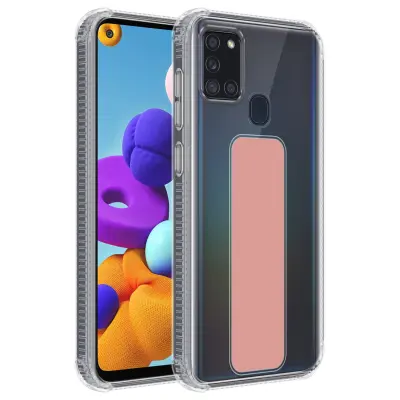 Cadorabo Case, združljiv s Samsungom v roza - zaščitni pokrov, narejen iz fleksibilnega silikona TPU z držalom in funkcijo stojala