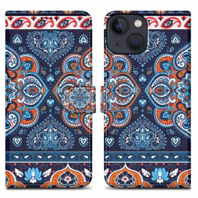 CADORABO Ohišje, združljiv z Apple - Design Blue Mandala št. 1 - Zaščitni pokrov z magnetnim zapiranjem, funkcijo stojala in režo za kartico