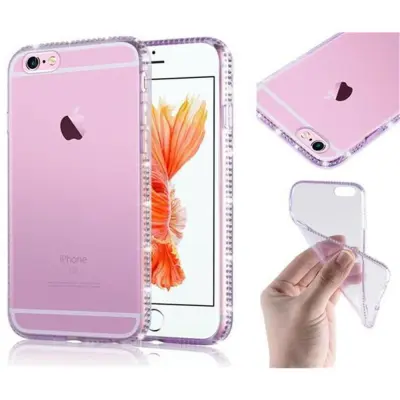 Cadorabo Case, združljiv z Apple v prozorni vijolični - zaščitni pokrov, narejen iz fleksibilnega silikona TPU v zasnovi nosoroga