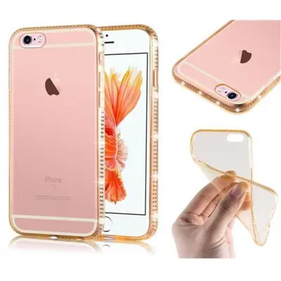 Cadorabo Case, združljiv z Apple v prozornem zlatu - zaščitni pokrov, narejen iz fleksibilnega silikona TPU v oblikovanju nosoroga