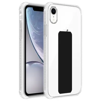 CADORABO Ohišje, združljiv z Apple v črni barvi - zaščitni pokrov, narejen iz fleksibilnega silikona TPU z držalom in stojalo