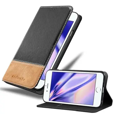 CADORABO Ohišje, združljiv z Apple v črno rjavi barvi - zaščitni pokrov z magnetnim zapiranjem, stoječo funkcijo in režo za kartico