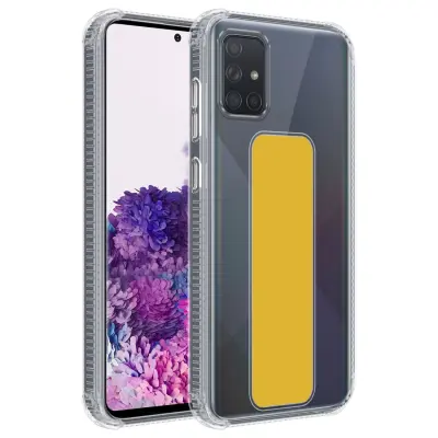 CADORABO Ohišje, združljiv s Samsungom v rumeni - zaščitni pokrov, narejen iz fleksibilnega silikona TPU z držalom in stojalo funkcijo