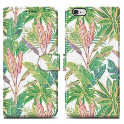 CADORABO Ohišje, združljiv z Apple - Design Green Rainforest št. 8 - Zaščitni pokrov z magnetnim zapiranjem, funkcijo stojala in režo za kartico