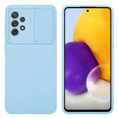 CADORABO Ohišje, združljiv s Samsungom v Bonbon Light Blue - Zaščitni pokrov iz fleksibilnega silikona TPU in z zaščito pred kamero